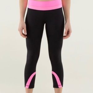 Lululemon Black and Pink Leggings Size 6